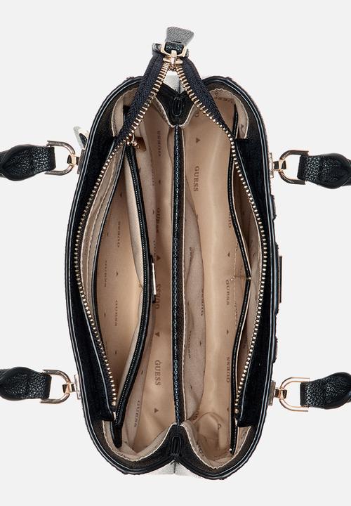GUESS - Noelle Ii Small Multi Comp Satchel Bag-Coal Logo