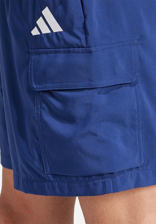 adidas Performance - Essentials Small Logo Cargo Chelsea Shorts - Blue