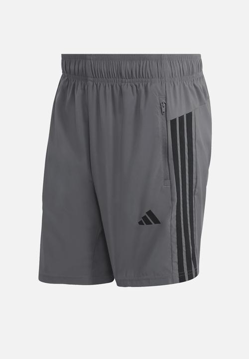 adidas Performance - Workout Essentials Base 3-Stripes Woven Shorts - Grey/Black