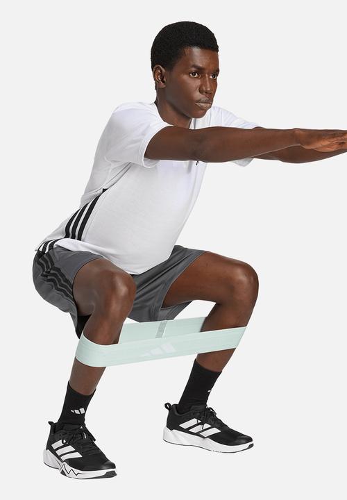 adidas Performance - Workout Essentials Base 3-Stripes Woven Shorts - Grey/Black
