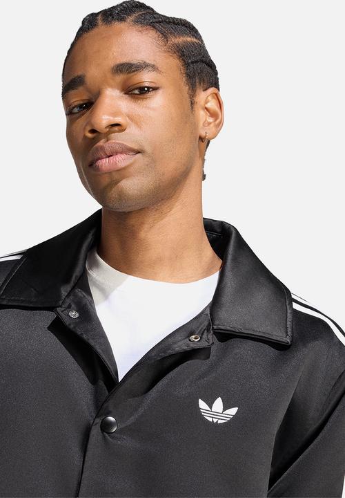 adidas Originals - 3-Stripes Satin Padded Jacket - Black/Wht