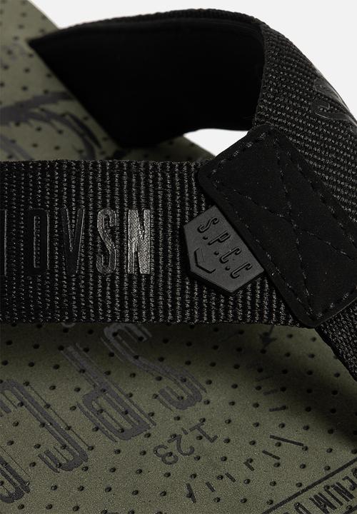 S.P.C.C - Torin Flip Flops  - Black/Fatigue