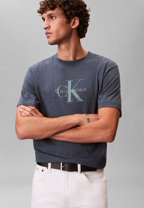Calvin Klein - SS Hero Monologo Tee 20s - NEARLY NAVY HEATHER B8289
