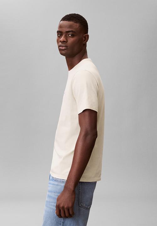 Calvin Klein - SS BADGE 30S JERSEY CLASSIC TEE - Oatmeal