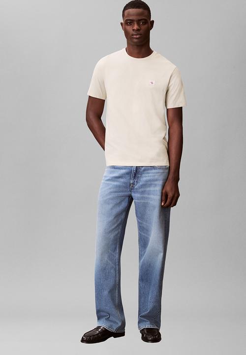 Calvin Klein - SS BADGE 30S JERSEY CLASSIC TEE - Oatmeal