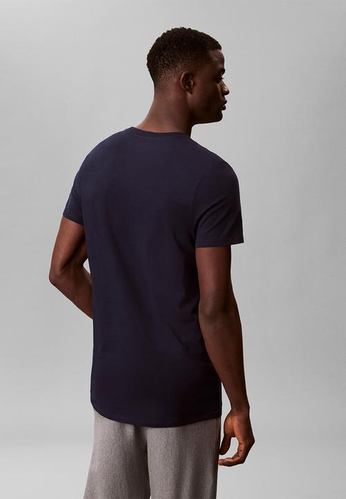 Calvin Klein - S/S CREW NECK 3PK - SHORELINE W PUNCH PINK EMB/PUNCH PINK W BREEZY BLUE EMB/BREEZY BLUE W SHORELINE EMB