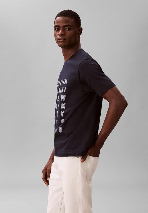 Calvin Klein - SS 20'S CALVIN KLEIN LIGHTS GRAPHIC TEE - Dark Sapphire