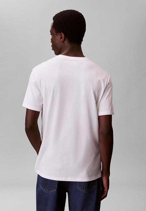 Calvin Klein - SS 30S DISTRESS MONOGRAM GRAPHIC TEE - Bright White