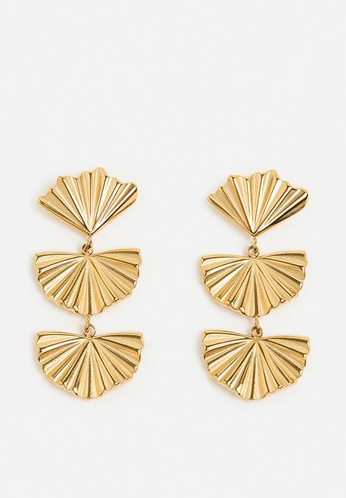 Zoe on Trend - Elegant Tier-Drop Earrings - Gold