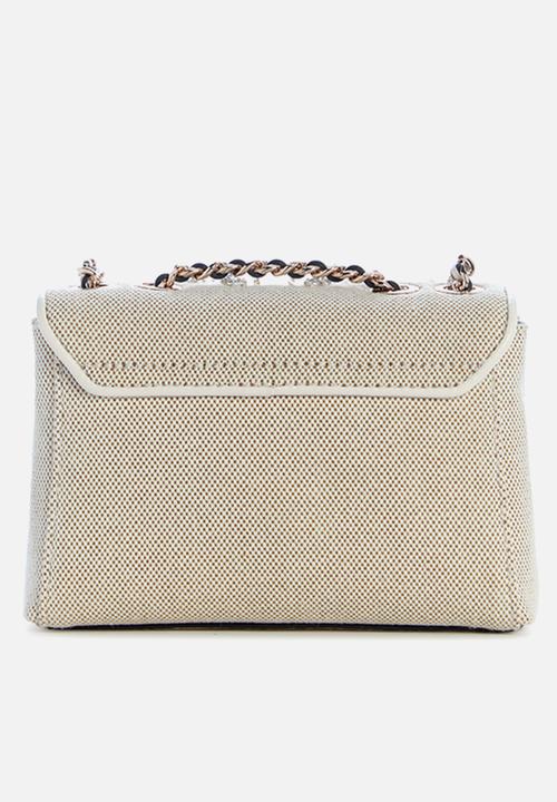 GUESS - Giully Ii Mini 2 Comp Convertible Flap Bag - beige