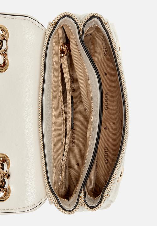 GUESS - Giully Ii Mini 2 Comp Convertible Flap Bag - beige