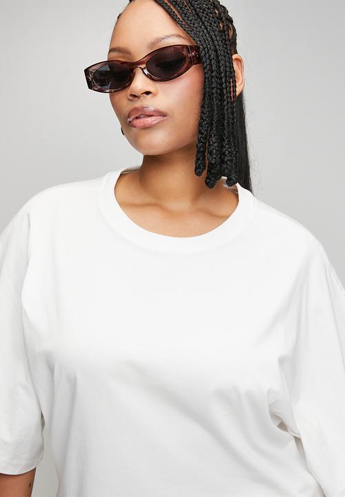 Me&B - Plus Kimono Sleeve Cinched Waist T-Shirt - Milk