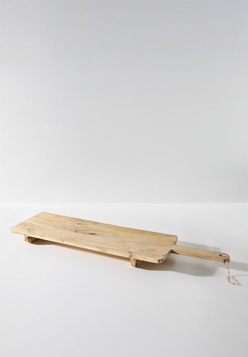Excellent Houseware - Wooden serving tray on stand - Natural