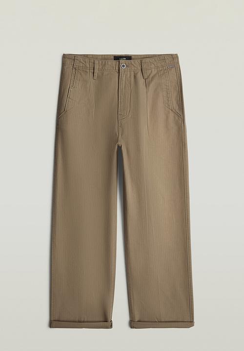 G-STAR - Boulder Pleated Chino Relaxed Straight - Fossil