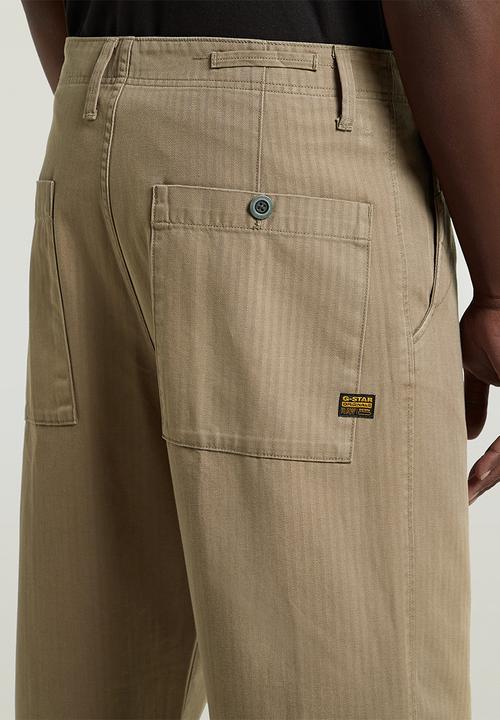 G-STAR - Boulder Pleated Chino Relaxed Straight - Fossil