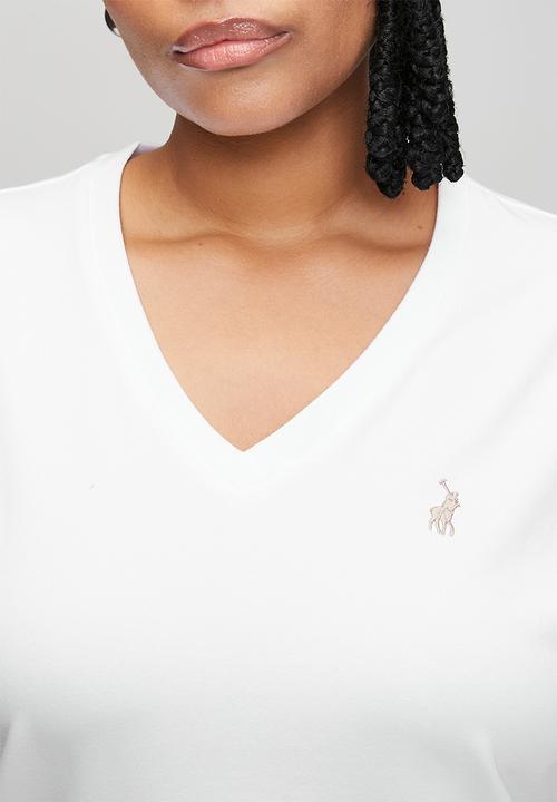 POLO - Wmn kelly short sleeve v neck T-shirt - white