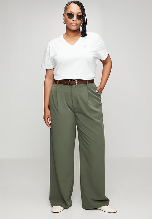 POLO - Wmn kelly short sleeve v neck T-shirt - white
