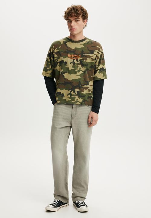 Cotton On - Cropped Fit Graphic T-shirt - Camo/Express