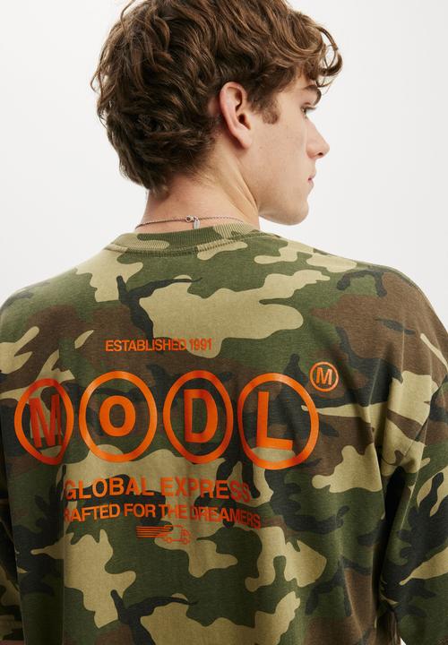 Cotton On - Cropped Fit Graphic T-shirt - Camo/Express