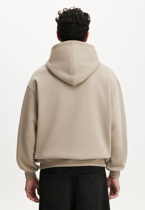Cotton On - Box Fit Graphic Hoodie - Hazelnut/All State Football