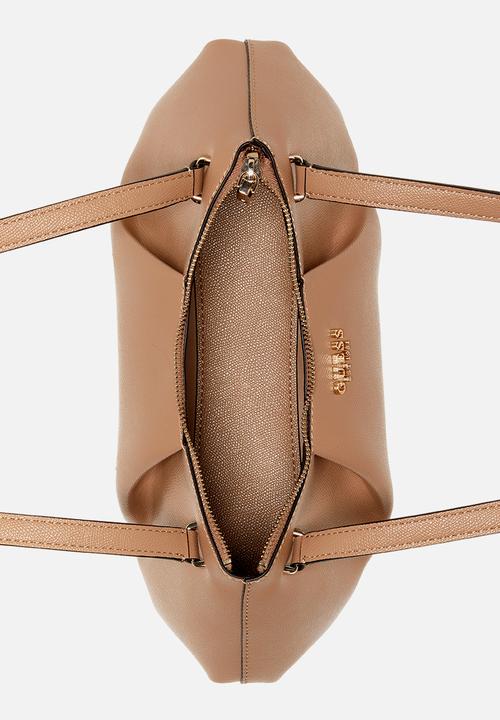 GUESS - Amorette Shoulder Satchel Bag-Beige