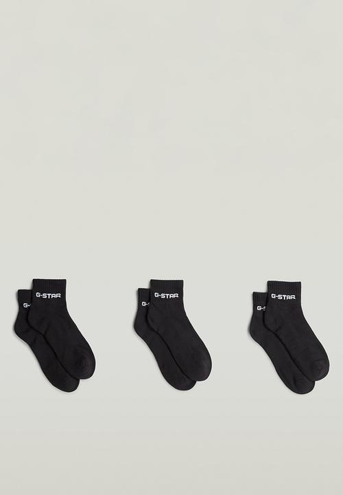 G-STAR - Short Logo Socks 3-Pack - Black