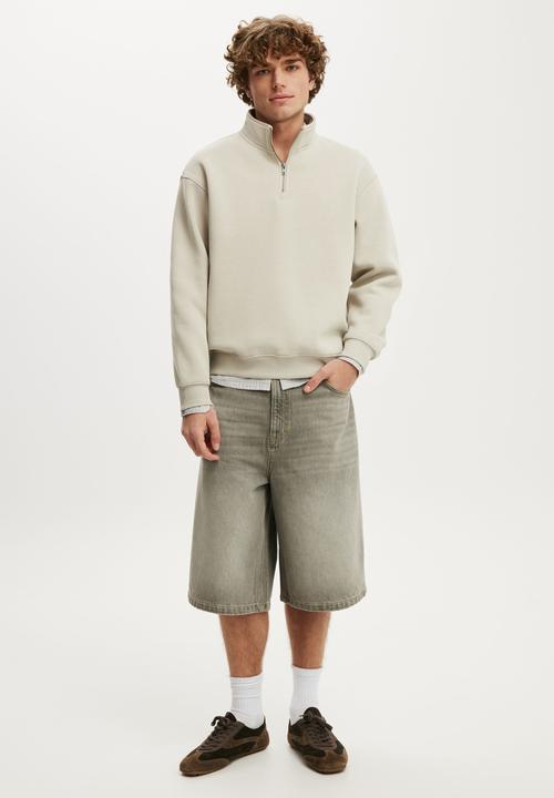 Cotton On - 1/4 Zip Fleece - Stone