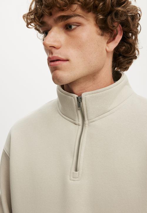 Cotton On - 1/4 Zip Fleece - Stone
