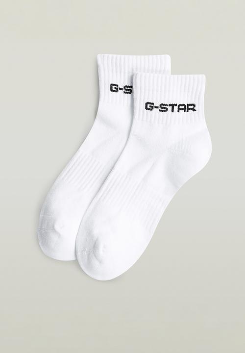G-STAR - Short Logo Socks 3-Pack - Bright White