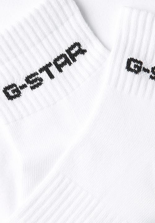 G-STAR - Short Logo Socks 3-Pack - Bright White