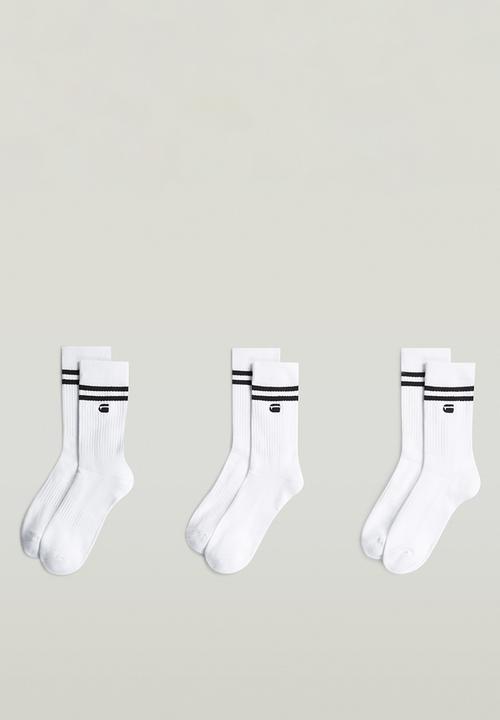 G-STAR - Socks Stripe  3-Pack - Bright White