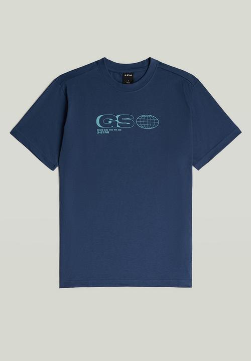 G-STAR - GS Globe print regular luxxe Tee - Blue