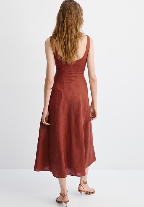 MANGO - Dress lena - medium orange