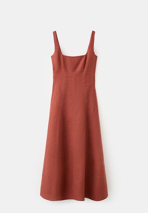 MANGO - Dress lena - medium orange