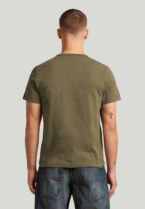 G-STAR - Base Shrunken Slim R T Short Sleeve - Dk Khaki