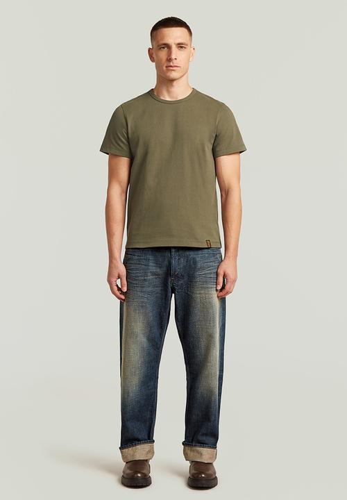 G-STAR - Base Shrunken Slim R T Short Sleeve - Dk Khaki