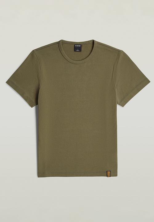 G-STAR - Base Shrunken Slim R T Short Sleeve - Dk Khaki