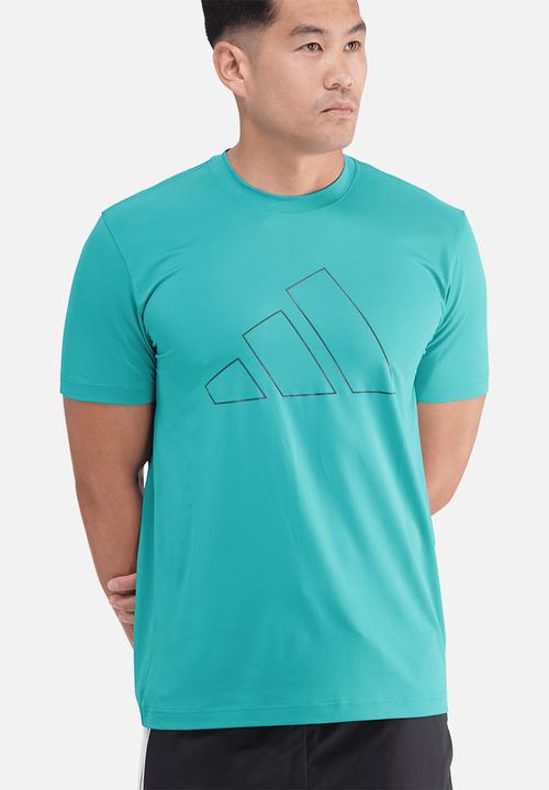 adidas Performance - Workout Essential  FR Big Logo Tee  - Equipment Teal Green