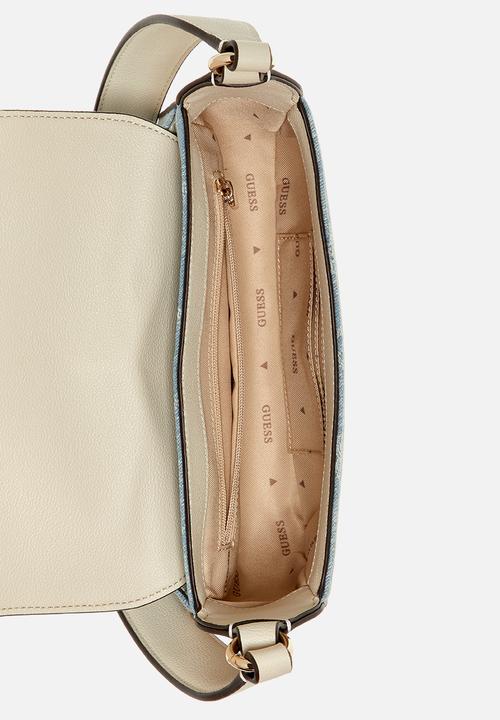 GUESS - Ruby Flap Shoulder Bag - Denim Logo
