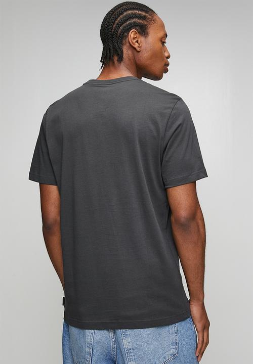 adidas Originals - Retro Wording Tee  - Carbon Grey/Red
