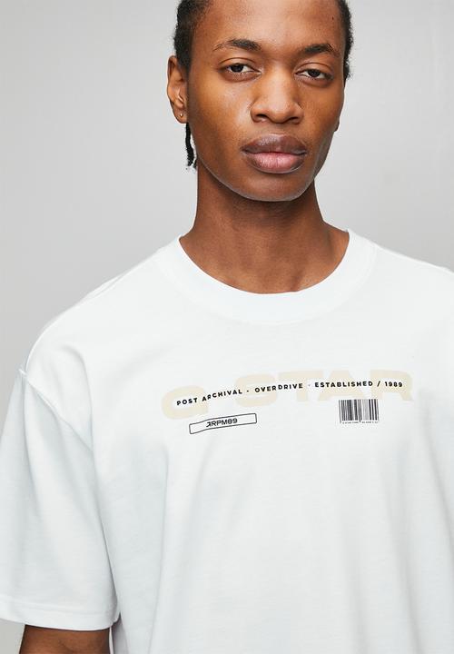 G-STAR - 001 Barcode print relaxed r t - White Base
