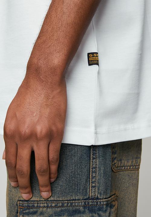 G-STAR - 001 Barcode print relaxed r t - White Base