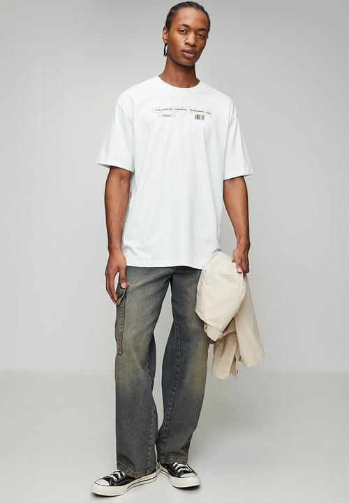 G-STAR - 001 Barcode print relaxed r t - White Base