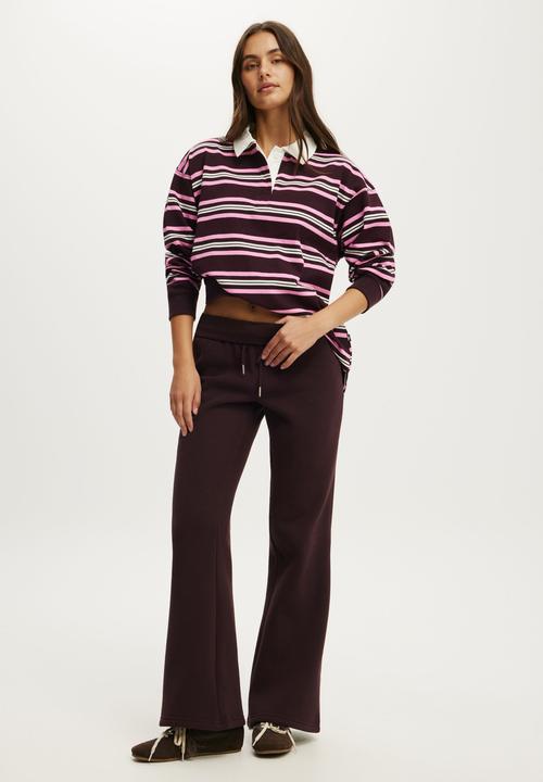 Cotton On - Active Rugby Jersey - Italian Plum Remy Stripe