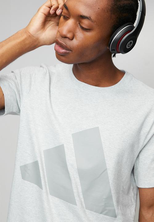 adidas Performance - Big Logo SJ Tee  - lighgrey heather/lgh solid grey