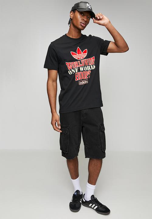 adidas Originals - WWH World Hoops Tee  - Black/Red