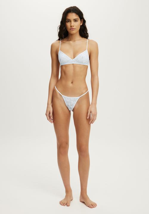Cotton On - Tanga lace g-string - cloud blue