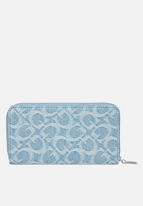 GUESS - Celestia Sling Medium Zip Around Bag- Denim