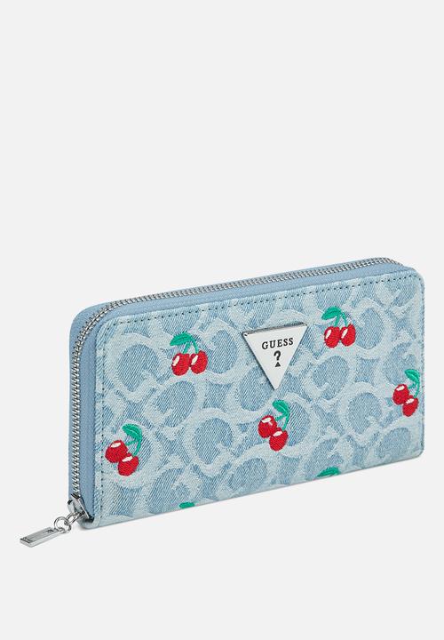 GUESS - Celestia Sling Medium Zip Around Bag- Denim