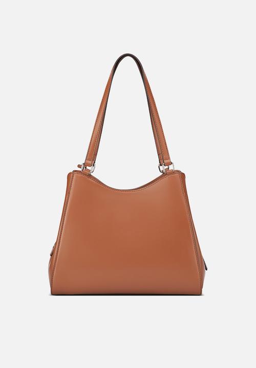 GUESS - Elsa Satchel Bag- Cognac